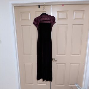 My Michelle Burgundy Velvet Maxi Dress